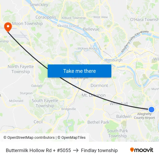 Buttermilk Hollow Rd + #5055 to Findlay township map