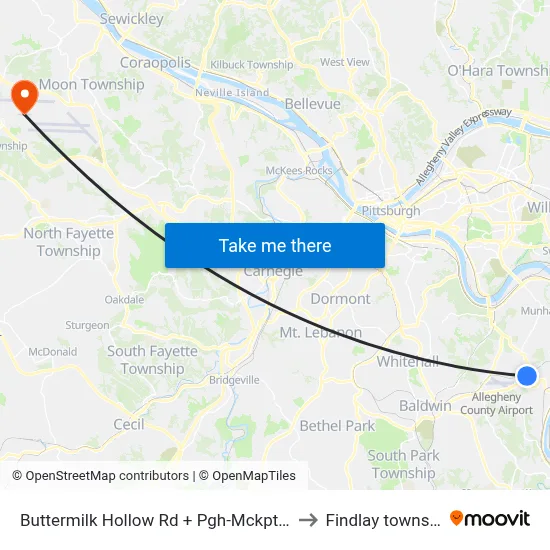 Buttermilk Hollow Rd + Pgh-Mckpt Blvd to Findlay township map