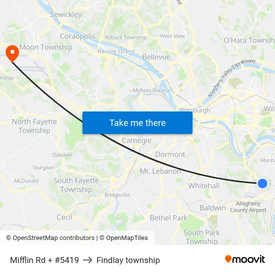 Mifflin Rd + #5419 to Findlay township map