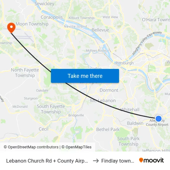 Lebanon Church Rd + County Airport Ent to Findlay township map