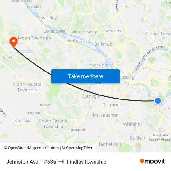 Johnston Ave + #635 to Findlay township map
