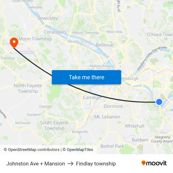 Johnston Ave + Mansion to Findlay township map
