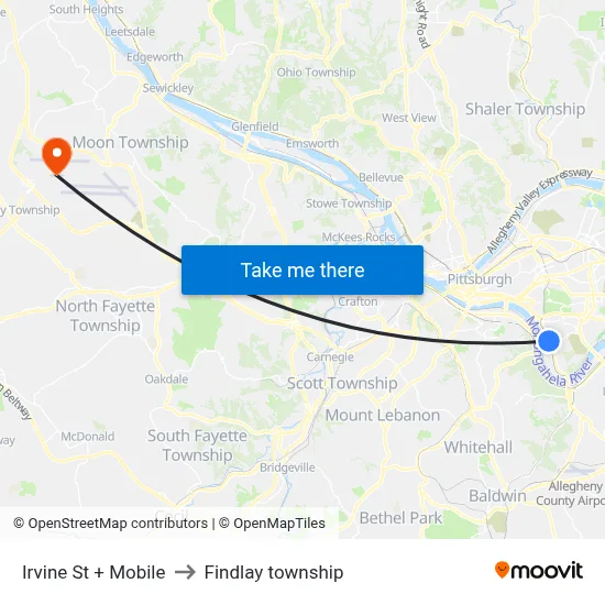Irvine St + Mobile to Findlay township map