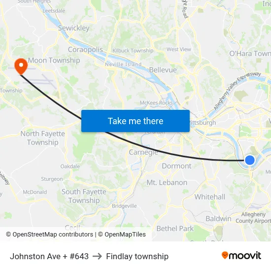 Johnston Ave + #643 to Findlay township map