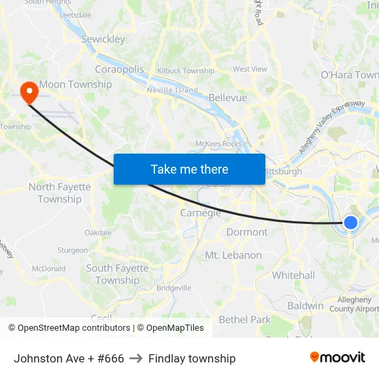 Johnston Ave + #666 to Findlay township map