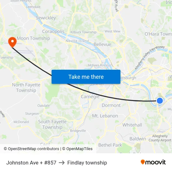 Johnston Ave + #857 to Findlay township map