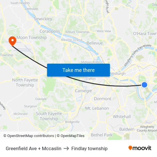Greenfield Ave + Mccaslin to Findlay township map