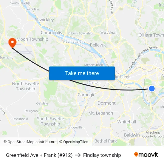 Greenfield Ave + Frank (#912) to Findlay township map