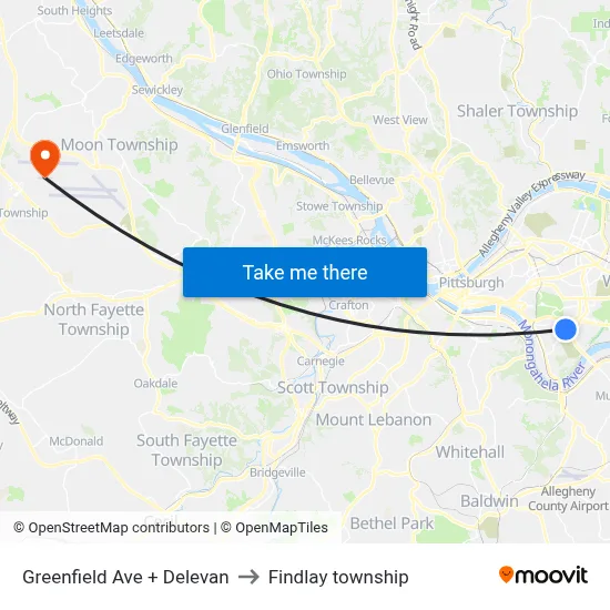 Greenfield Ave + Delevan to Findlay township map
