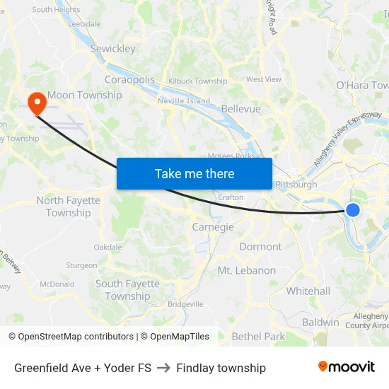 Greenfield Ave + Yoder FS to Findlay township map