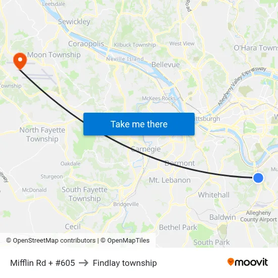 Mifflin Rd + #605 to Findlay township map
