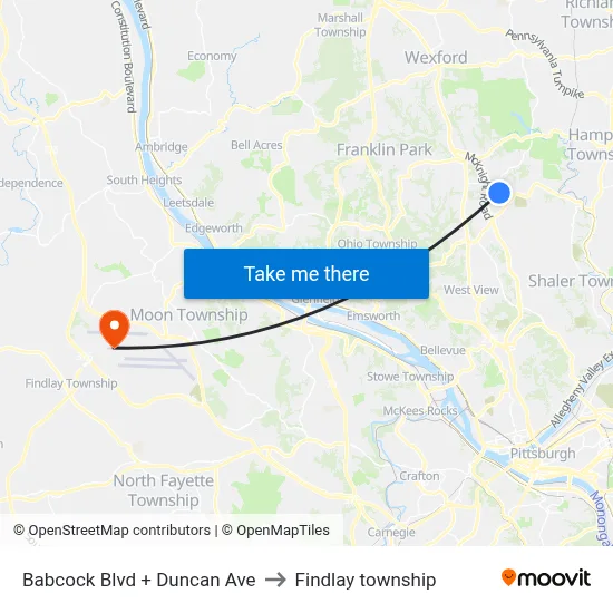 Babcock Blvd + Duncan Ave to Findlay township map