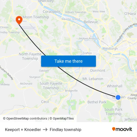 Keeport + Knoedler to Findlay township map