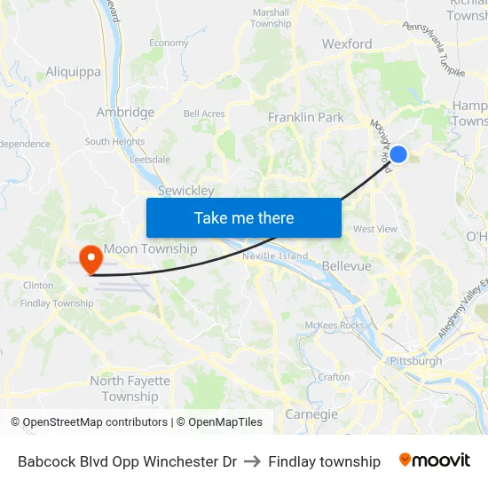 Babcock Blvd Opp Winchester Dr to Findlay township map