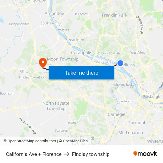 California Ave + Florence to Findlay township map