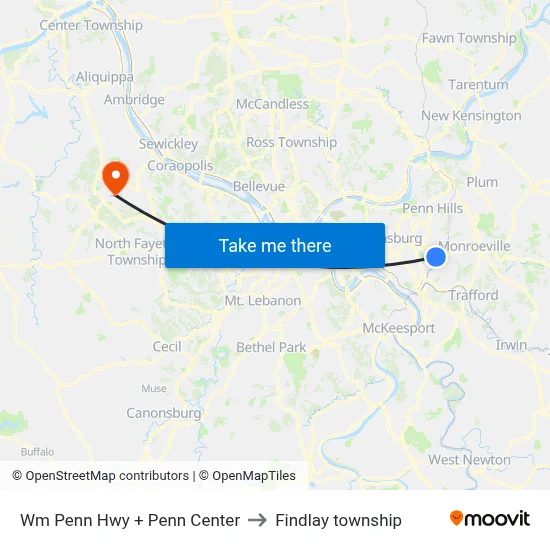 Wm Penn Hwy + Penn Center to Findlay township map