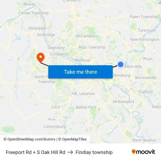 Freeport Rd + S Oak Hill Rd to Findlay township map