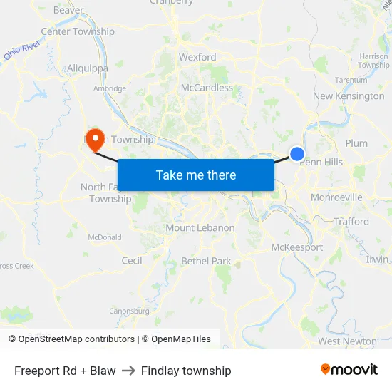 Freeport Rd + Blaw to Findlay township map