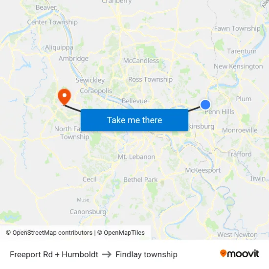 Freeport Rd + Humboldt to Findlay township map
