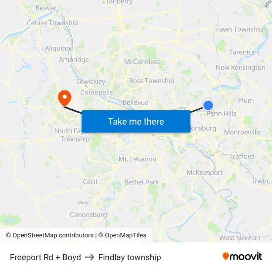 Freeport Rd + Boyd to Findlay township map