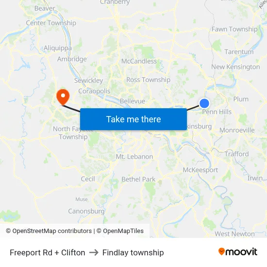 Freeport Rd + Clifton to Findlay township map