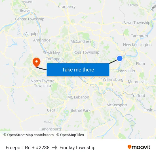 Freeport Rd + #2238 to Findlay township map
