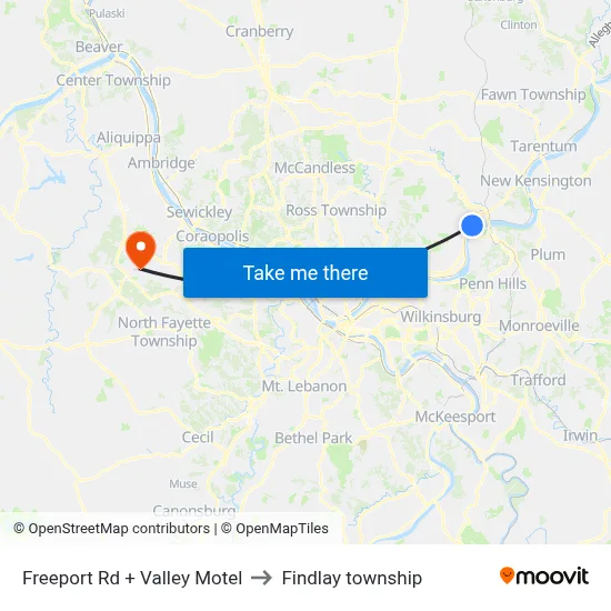 Freeport Rd + Valley Motel to Findlay township map