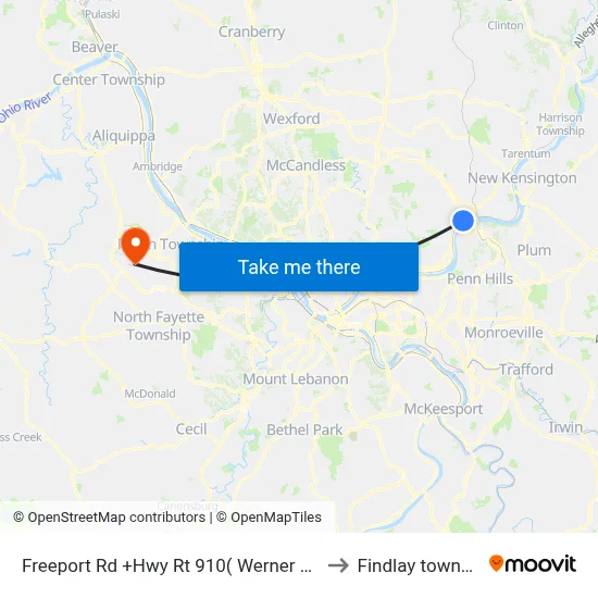 Freeport Rd +Hwy Rt 910( Werner Camp) to Findlay township map