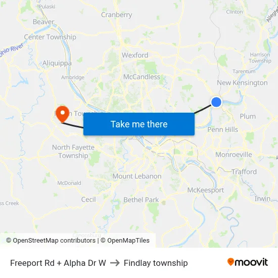 Freeport Rd + Alpha Dr W to Findlay township map