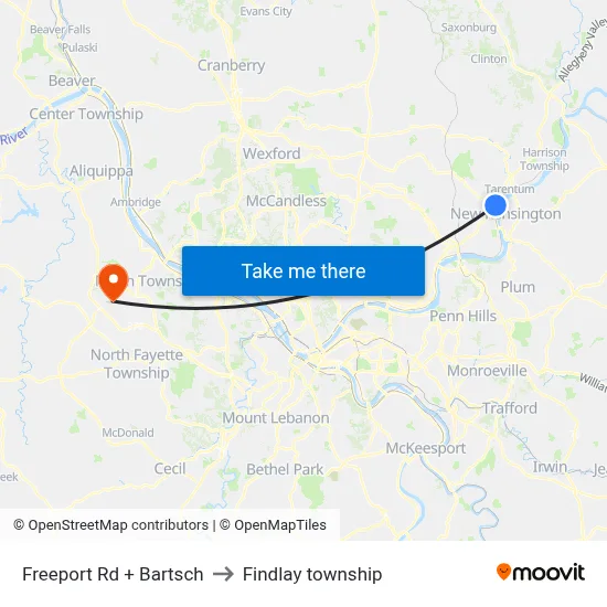 Freeport Rd + Bartsch to Findlay township map