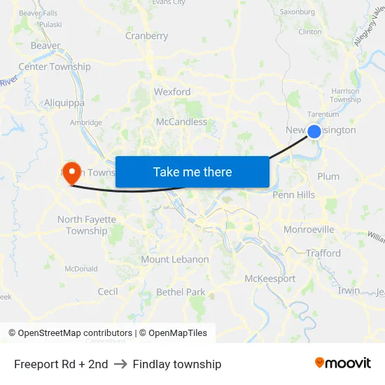 Freeport Rd + 2nd to Findlay township map
