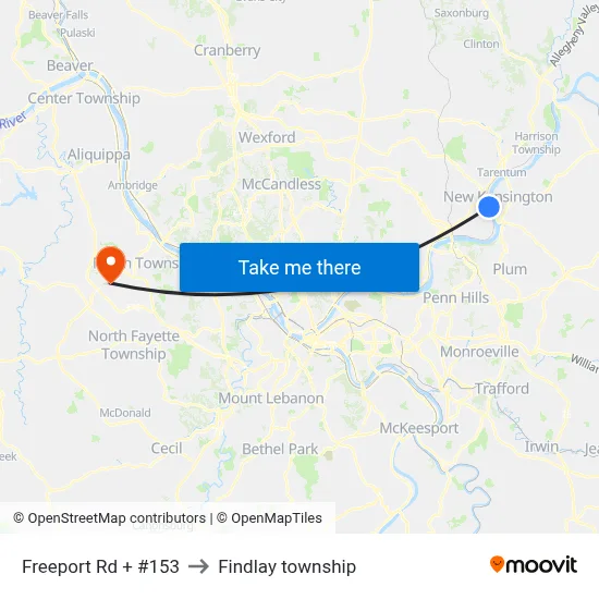 Freeport Rd + #153 to Findlay township map