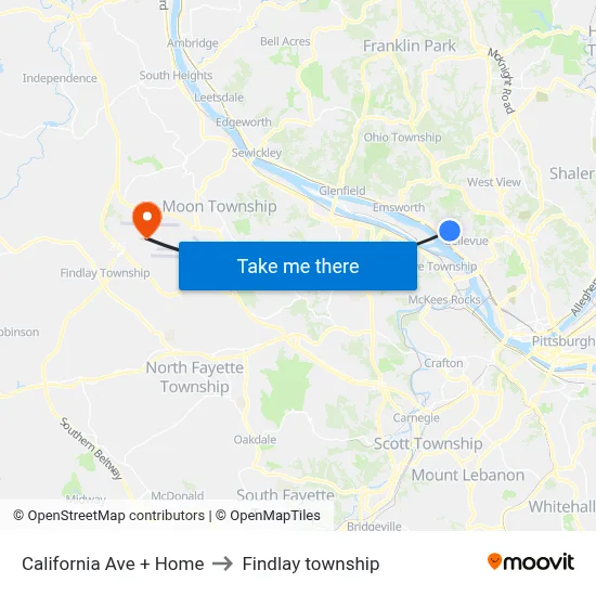California Ave + Home to Findlay township map