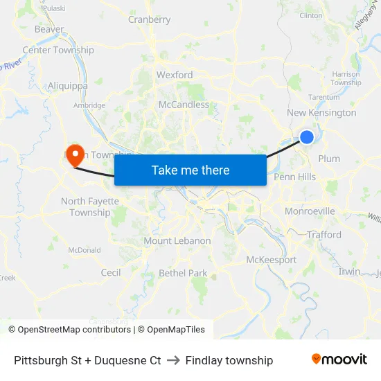 Pittsburgh St + Duquesne Ct to Findlay township map