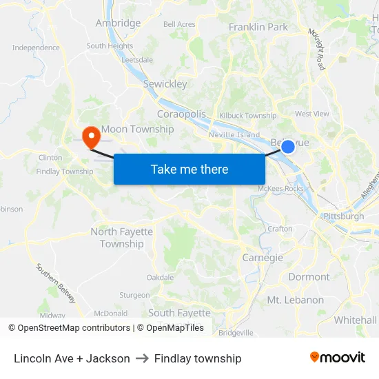 Lincoln Ave + Jackson to Findlay township map