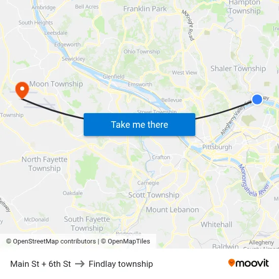 Main St + 6th St to Findlay township map