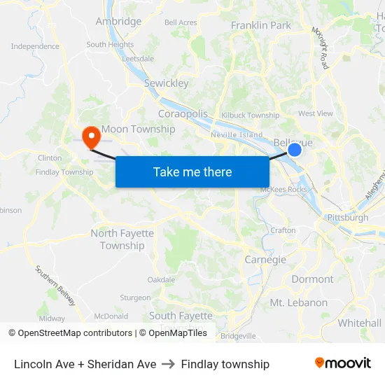 Lincoln Ave + Sheridan Ave to Findlay township map