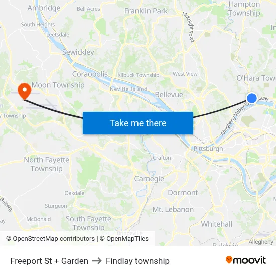 Freeport St + Garden to Findlay township map