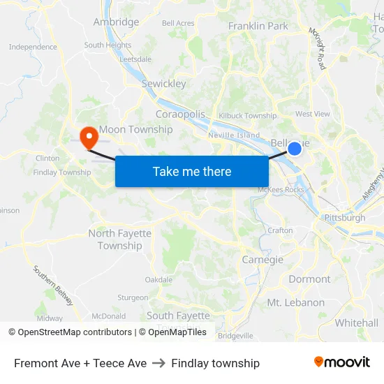 Fremont Ave + Teece Ave to Findlay township map