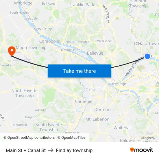 Main St + Canal St to Findlay township map