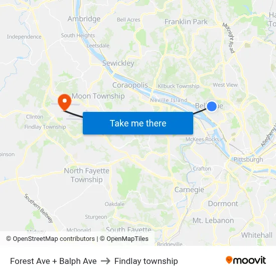 Forest Ave + Balph Ave to Findlay township map