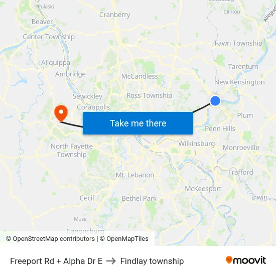 Freeport Rd + Alpha Dr E to Findlay township map