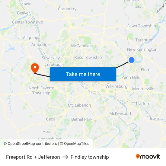 Freeport Rd + Jefferson to Findlay township map