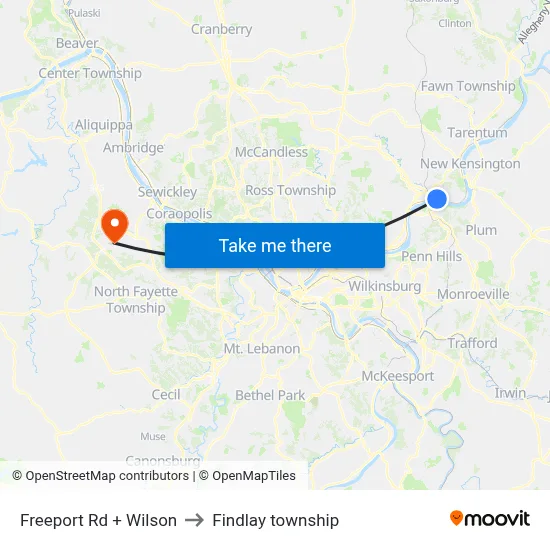 Freeport Rd + Wilson to Findlay township map