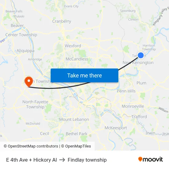 E 4th Ave + Hickory Al to Findlay township map