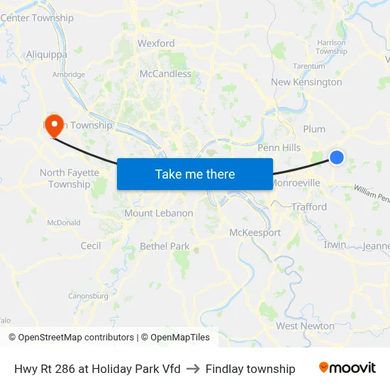Hwy Rt 286 at Holiday Park Vfd to Findlay township map
