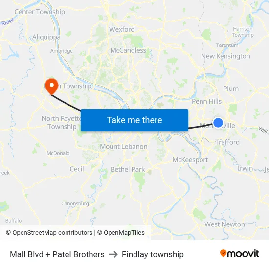 Mall Blvd + Patel Brothers to Findlay township map