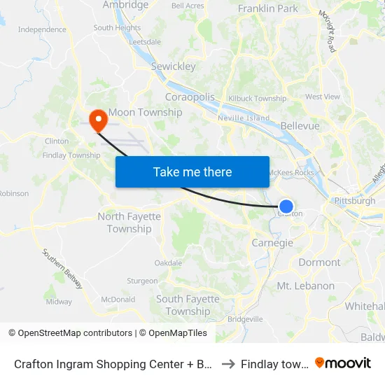 Crafton Ingram Shopping Center + Bank (Citizens) to Findlay township map