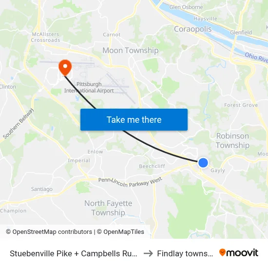 Stuebenville Pike + Campbells Run FS to Findlay township map