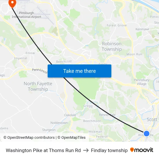 Washington Pike at Thoms Run Rd to Findlay township map